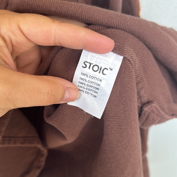 Stoic Brown Button-Up Shirt with Tan Collar - Picture 3 of 3